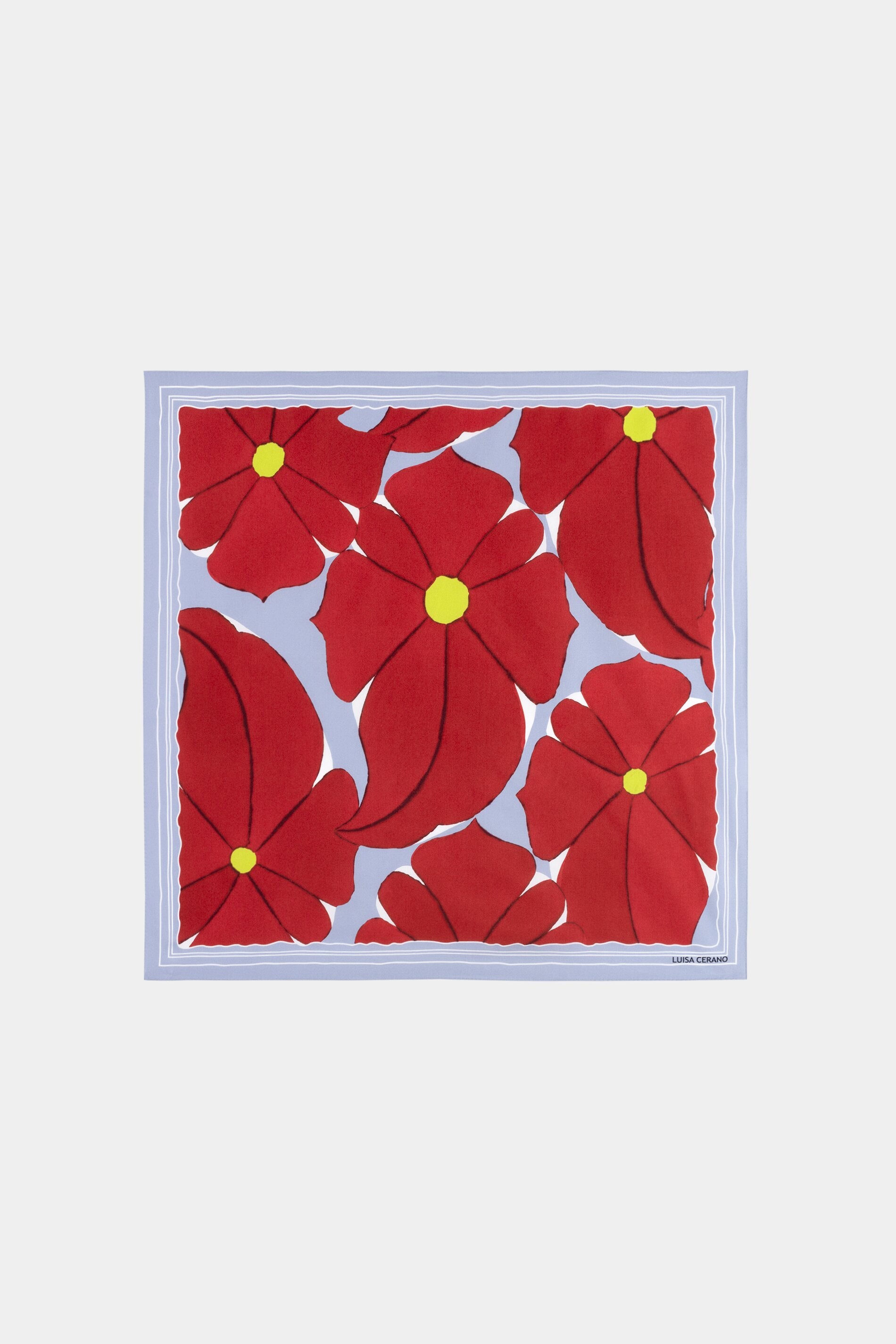 Silk scarf with flower print - multi - Standard