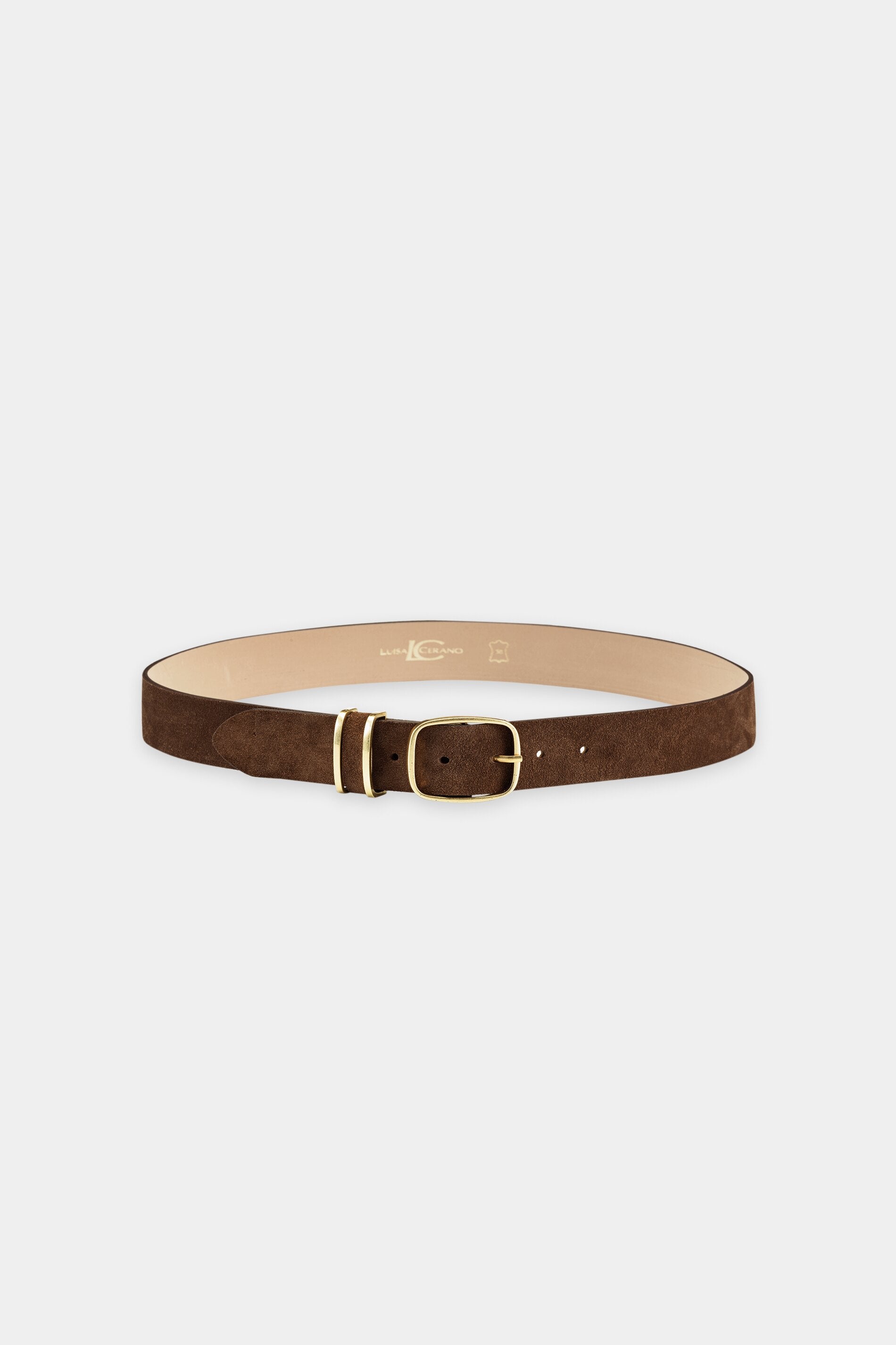 Leather belt with metal details - maroon - Standard