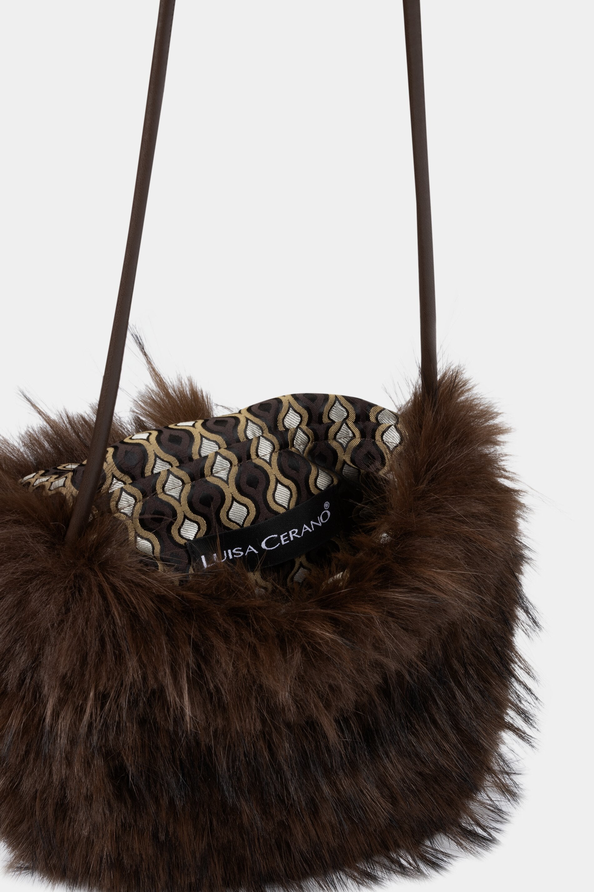 Boho-Tasche in Fell-Optik - marone - Standard | Model Seite