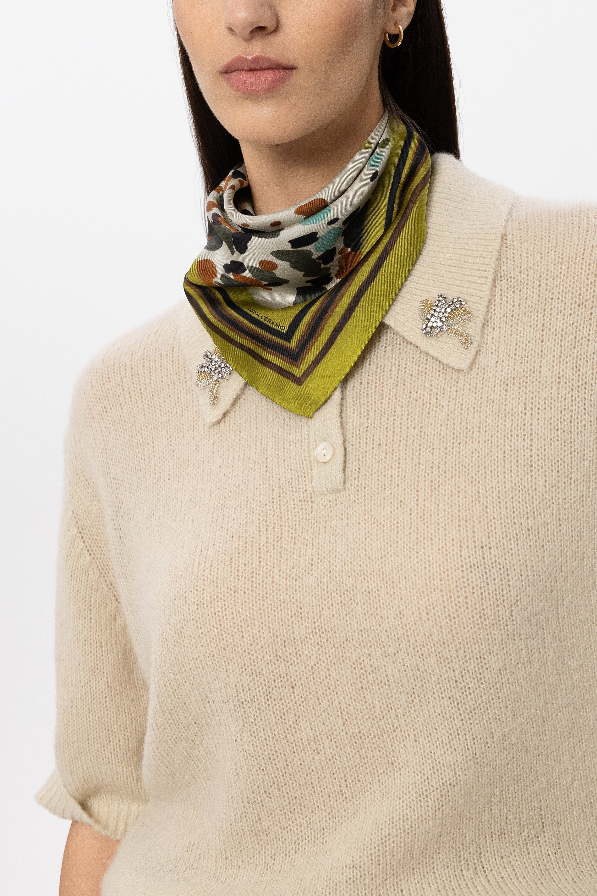 Seidentuch mit Print - multi - Standard | Model Front