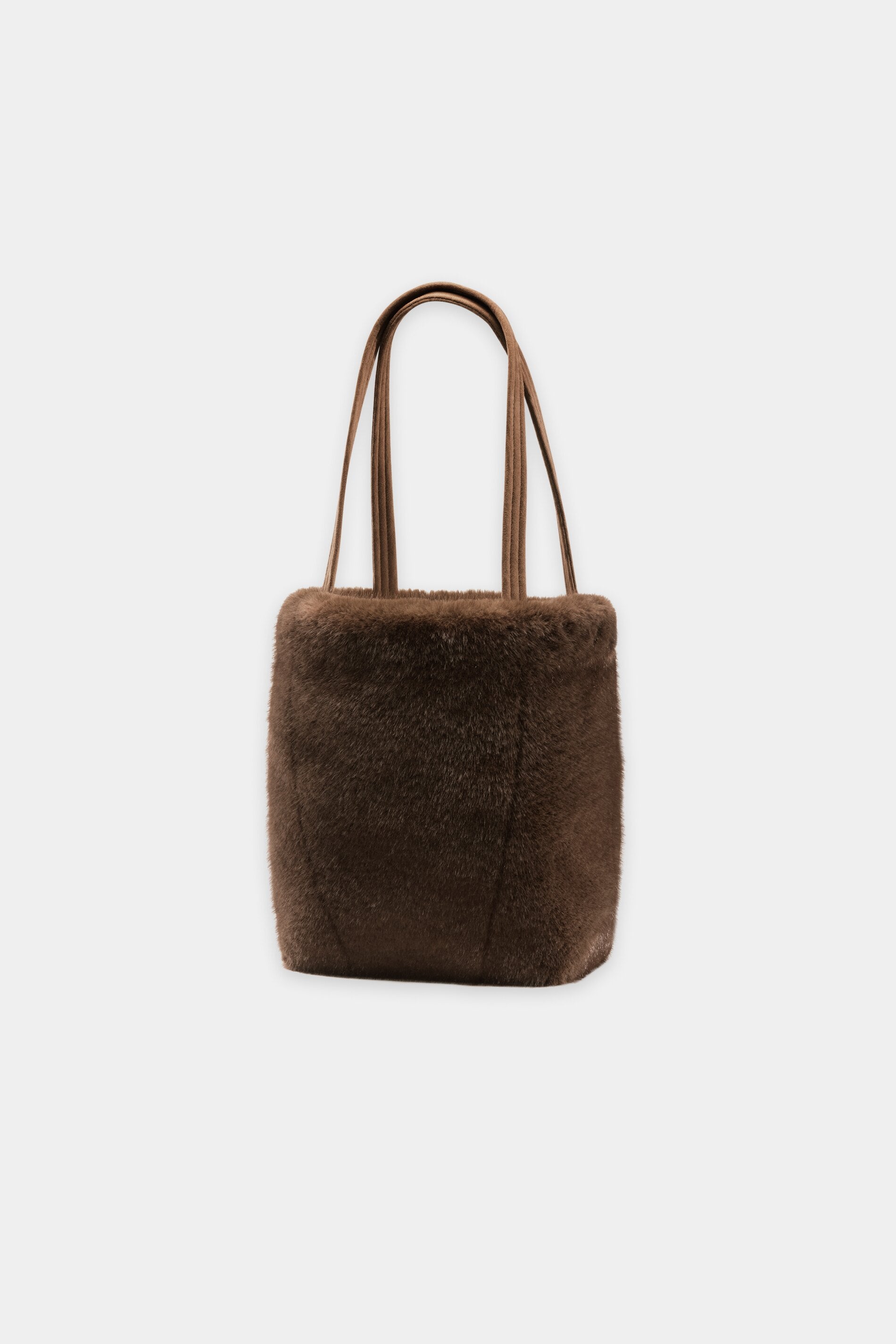 Tasche in Nerz-Optik - caramel - Standard | Artikel Rück