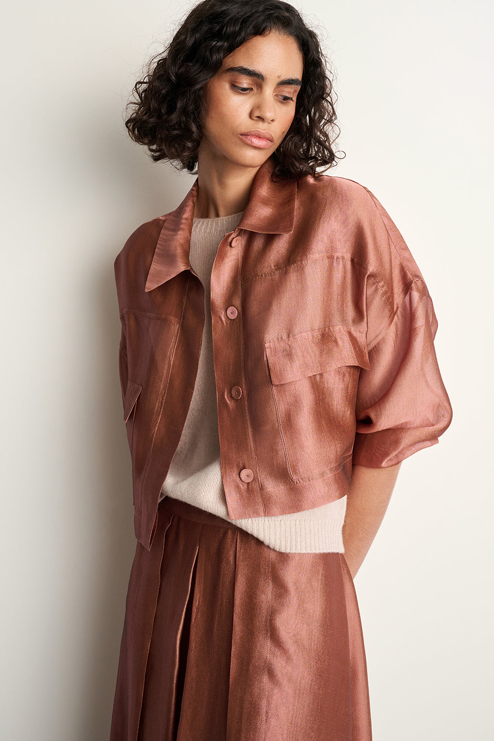Organza-Overshirt - brick - Standard | Lookbook 2